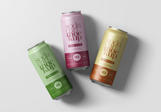 Slim Soda Can Mockup