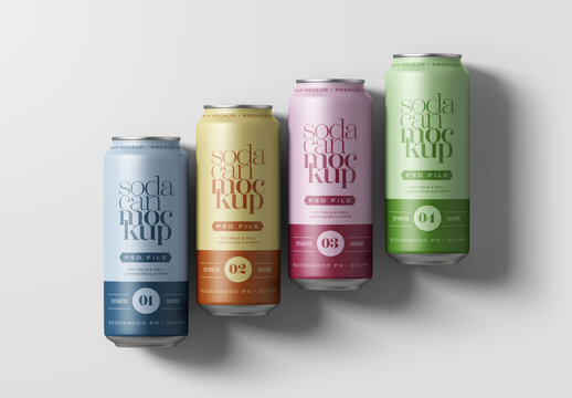 Slim Soda Can Mockup