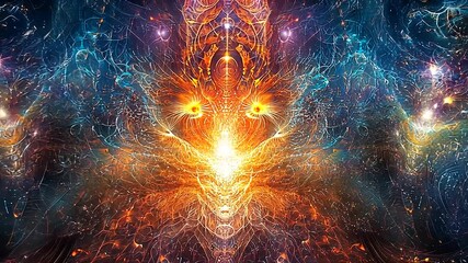 Celestial Entity: A Symmetrical Abstract of Cosmic Energy and Light