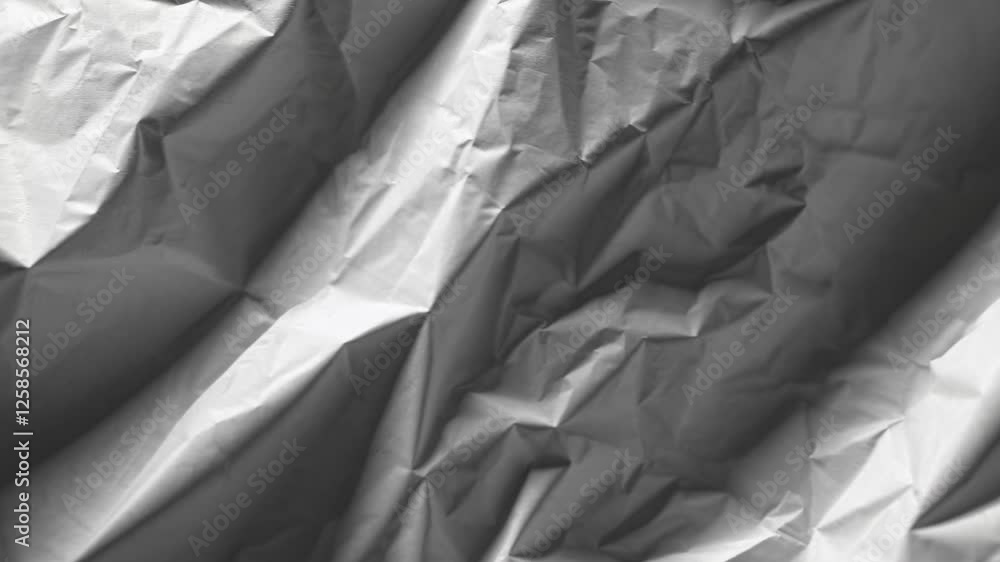 Poster video showcasing crumpled paper texture, emphasizing simplicity and texture. the style is minimalist