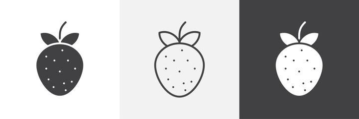 Strawberry icons graphics pack vectors.
