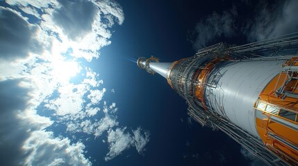 Fototapeta premium Futuristic Space Rocket Launch
