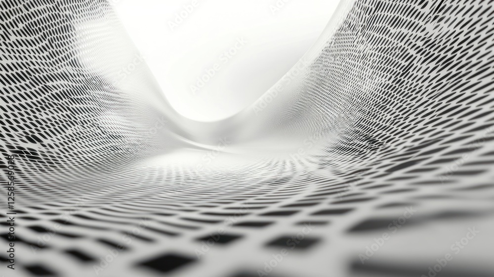Poster An abstract view of a lattice structure creating a sense of depth and dimension. Ideal for modern design, technology, and artistic backgrounds.