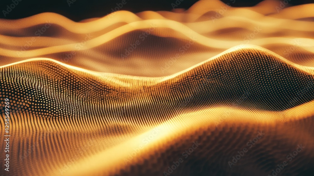 Poster an abstract view of flowing golden waves creates a sense of depth and movement, perfect for backgrou