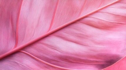 Close-up of a Vibrant Pink Leaf: Captivating Botanical Detail and Natural Texture