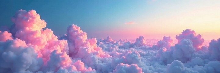 Fototapeta premium Whimsical Clouds Gradient , yellow, pink