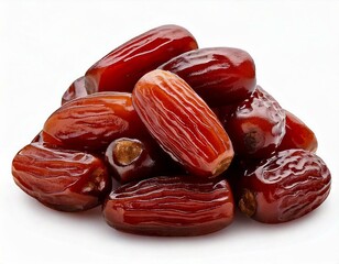 Many tasty dried dates isolated on white