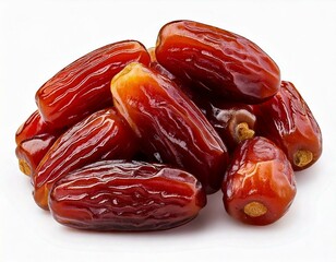 Many tasty dried dates isolated on white