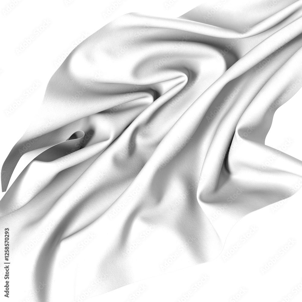 Poster A close-up shot of a white fabric with a smooth and soft texture,  creating a subtle wave pattern.