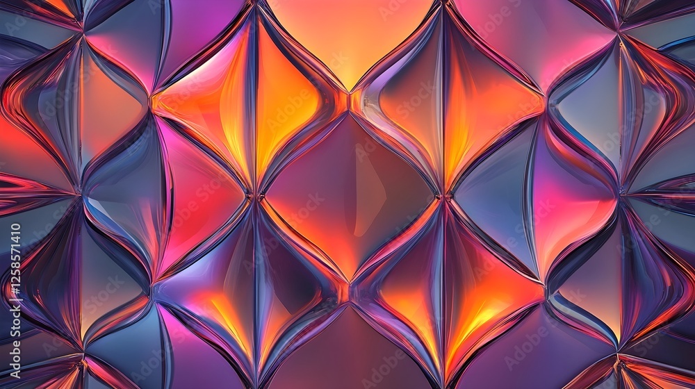 Poster vibrant abstract geometric pattern background with iridescent effect