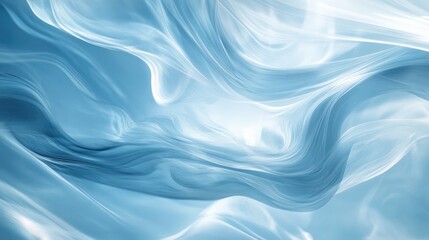 An ethereal swirl of soft blue hues creates a sense of tranquility and calm, resembling flowing water or gentle mist in a serene natural environment.