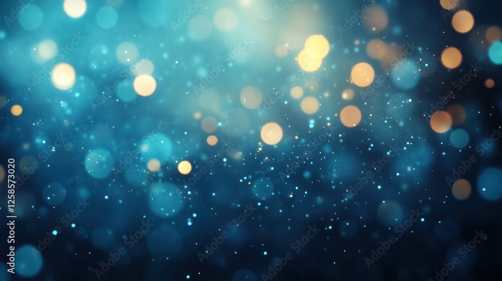 Poster beautiful abstract background with sparkling blue and golden lights creating a dreamy atmosphere. pe