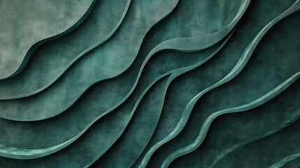 Obraz premium Artistic abstract design featuring layered textures in shades of teal and blue, creating a sense of depth and movement for creative projects.