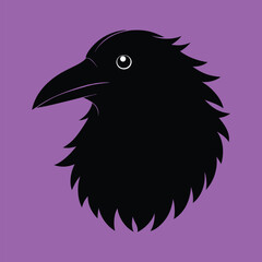crow face on a white background