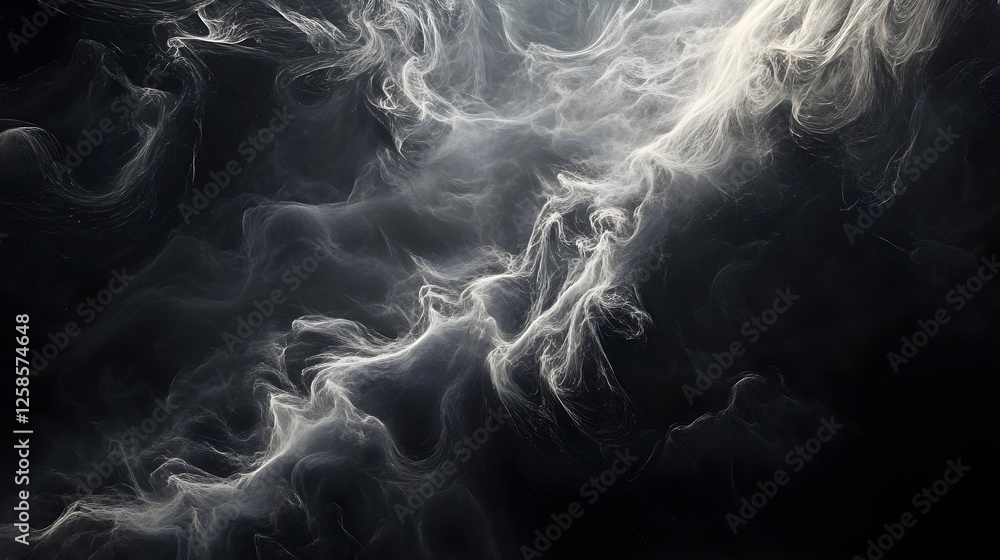 Poster abstract smoky background with a monochromatic color scheme and ethereal texture for modern designs.