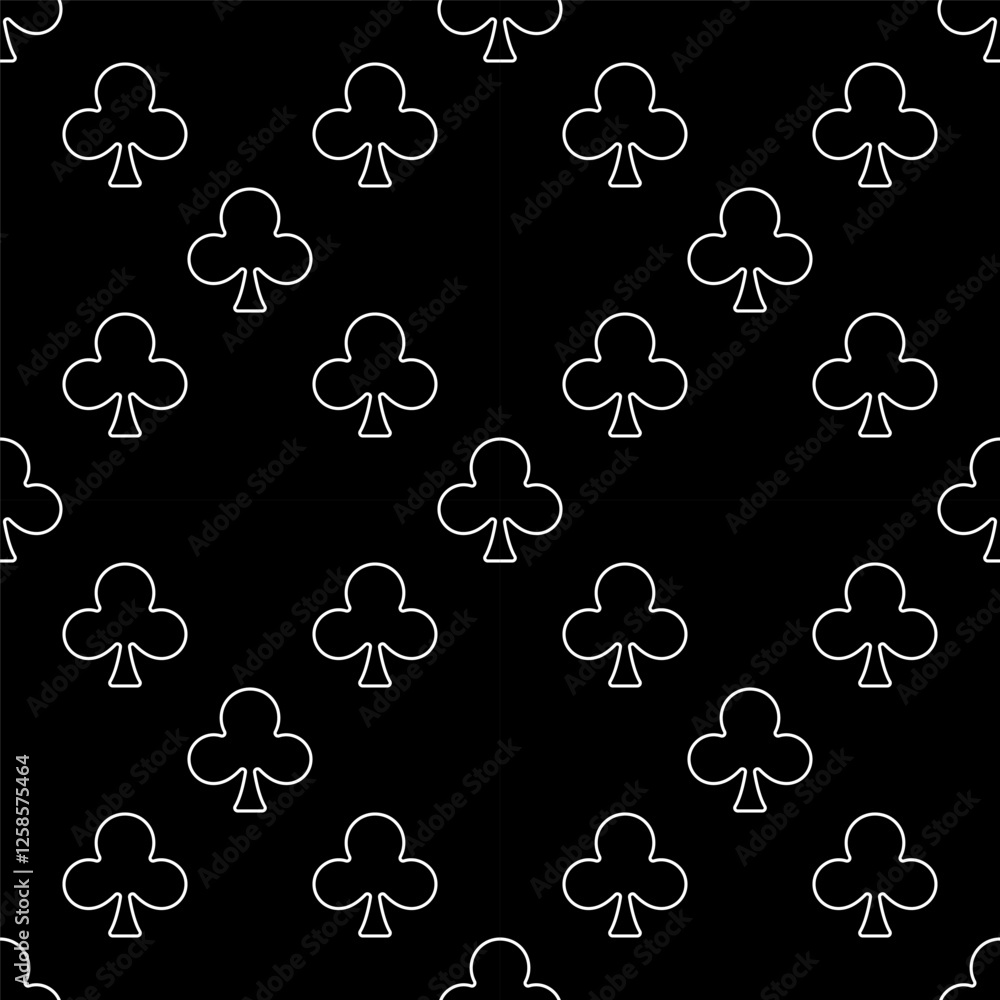 Aufkleber clubs playing card suit vector linear minimal seamless pattern or background