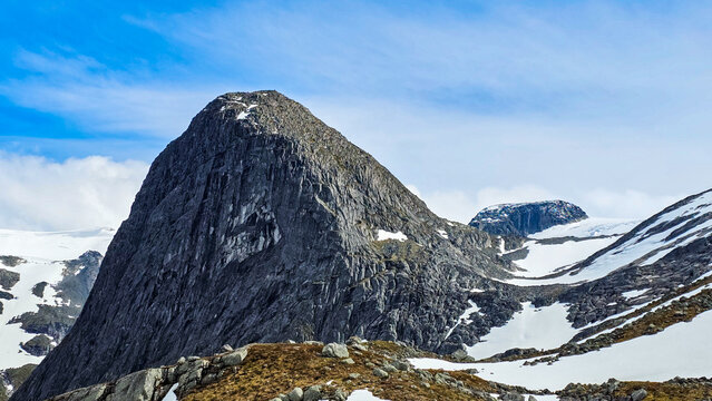 View to mountain near Briksdalsbreen, Norway
