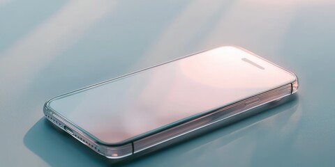 A transparent phone outline against a light background, showcasing minimalism.