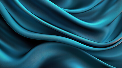 Fototapeta premium Floating blue fabric with smooth texture and dynamic folds, perfect for digital artwork or fluid motion concept design. 