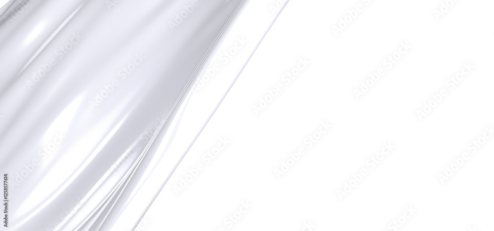 Poster A close-up of a white fabric drape. The fabric is smooth and flowing, creating a sense of movement and elegance. The image is abstract and minimal, with a focus on the texture and form of the fabric.