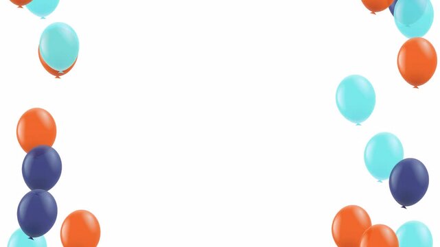 Animation of flying balloons on a transparent background. Transparent background with alpha channel
