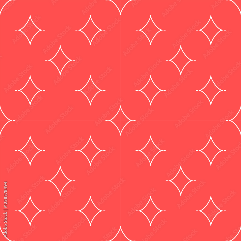 Aufkleber diamonds playing card suit vector minimal line seamless pattern or background