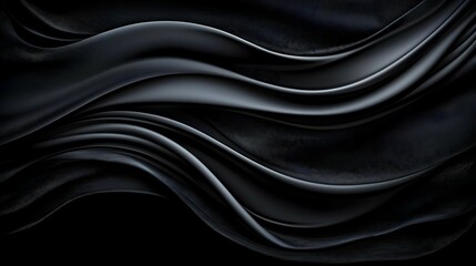 Fototapeta premium Abstract Black Fabric Waves