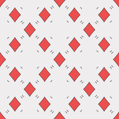 Diamonds Card Suit vector simple colored seamless pattern or background