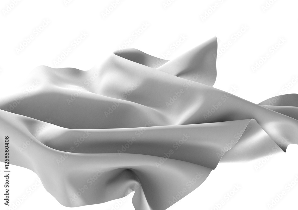 Poster a close-up of a white fabric drape. the fabric is smooth and flowing, creating a sense of movement a