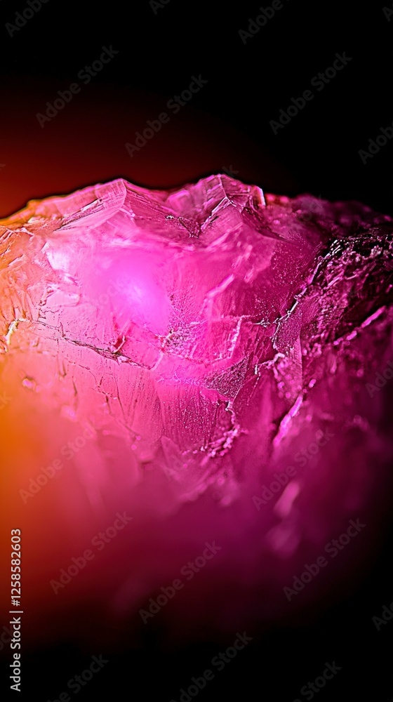 Canvas Prints Pink And Purple Ice Crystal Macro Photography