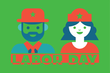 happy labor day template poster vector art illustration.