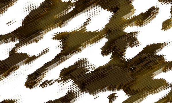 3D rendered abstract background with gold cubes. Perfect for modern designs and technology concepts.