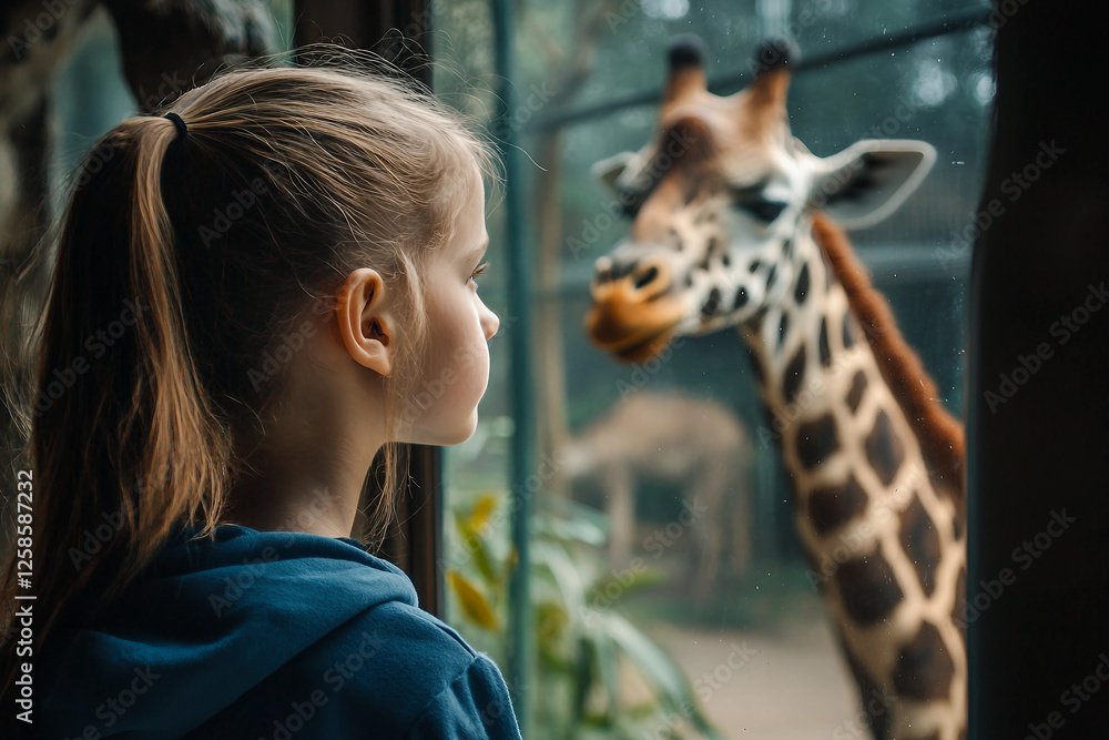 Poster small visitor at a zoo generative ai image