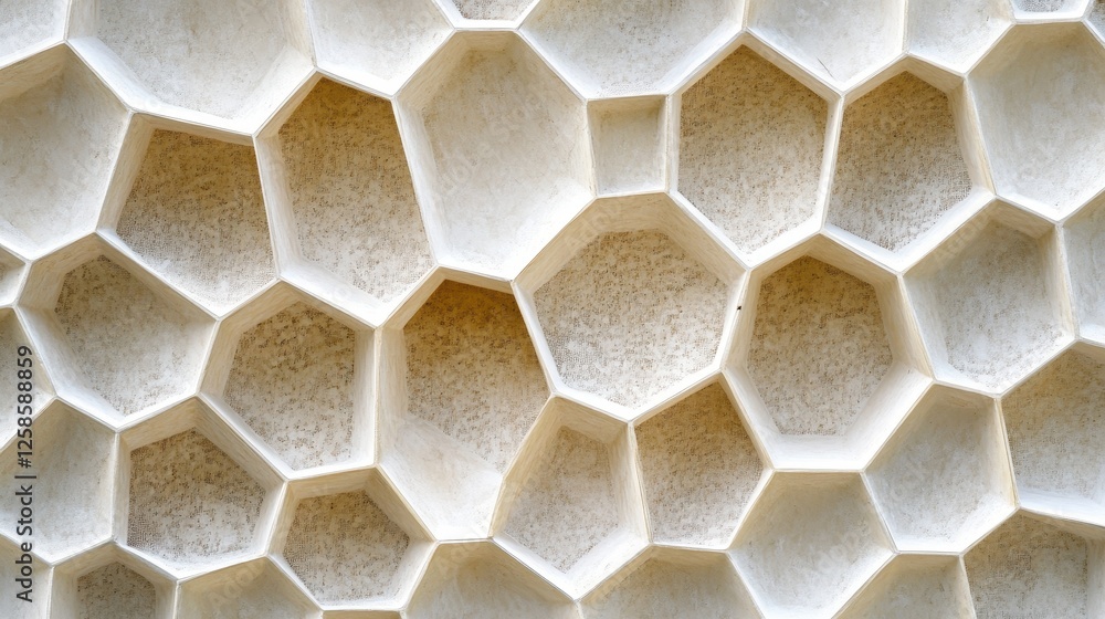 Poster unique honeycomb design with abstract white cell patterns wall structure