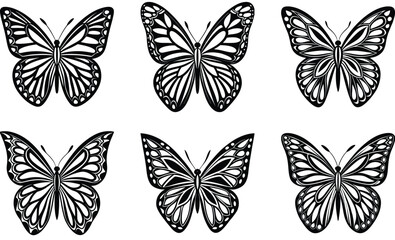 Fototapeta premium set of vector butterflies