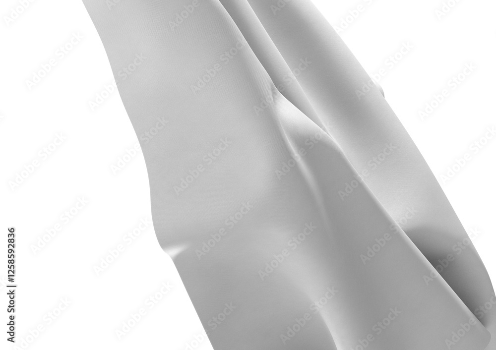 Poster a close-up of a white fabric drape. the fabric is smooth and flowing, creating a sense of movement a