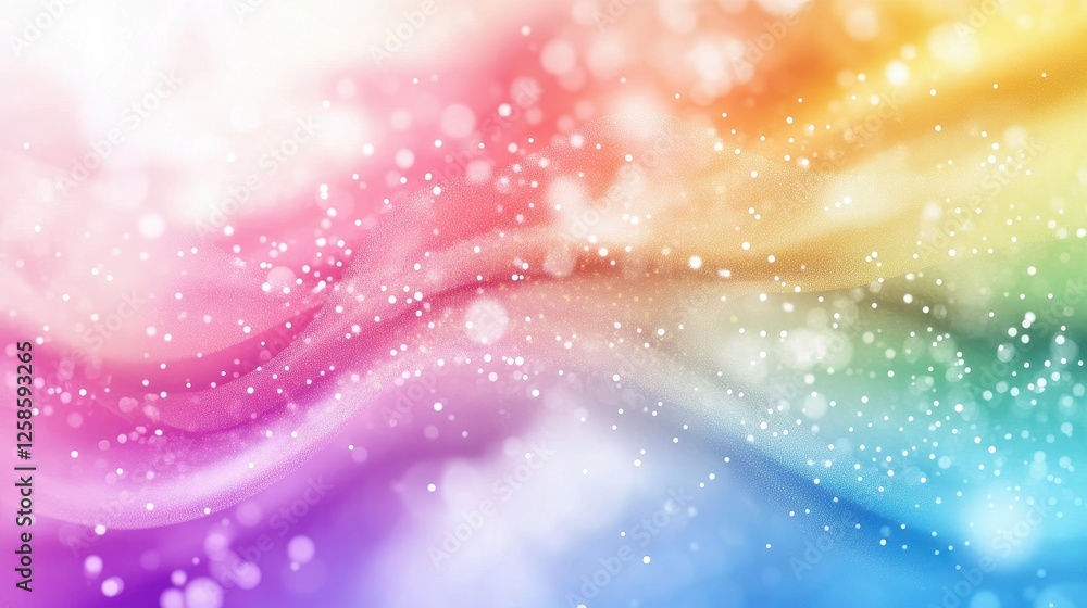 Poster vibrant pastel gradient with sparkling bokeh effect background