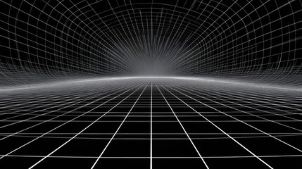 Naklejka premium Abstract 3D wireframe grid landscape.