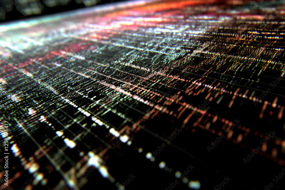 Poster abstract code flow: a mesmerizing abstract representation of digital code in motion, capturing the f