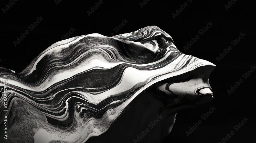 Poster a rock face with a dark pattern appears too dark in black and white