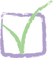 Check Mark Crayon Hand Drawn