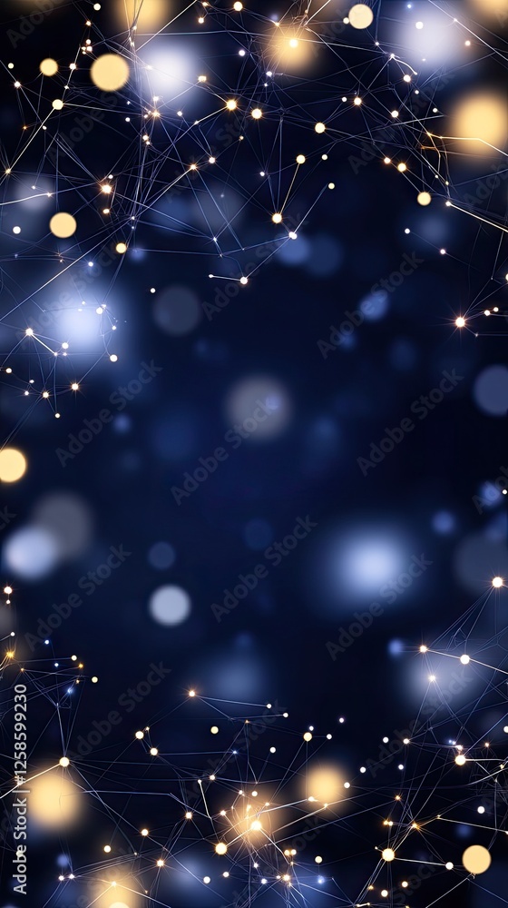 Poster glowing particles form soft waves that shimmer under dim lighting, creating a tranquil and captivati