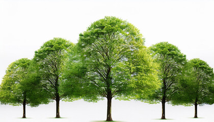 green trees isolated on background