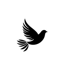 black and white dove icon illustration