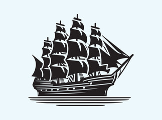 Large Ship Silhouette for Design Projects