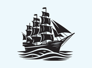 Artistic Ship Silhouette Design © AnderGraphify