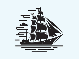 Creative Silhouette of a Ship © AnderGraphify