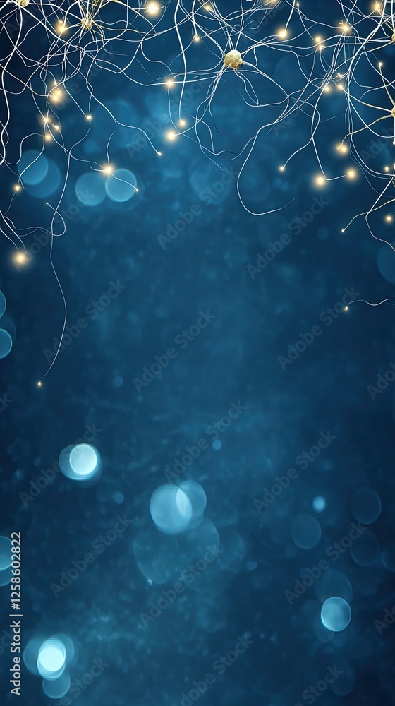 Poster white background showcases intricate organic patterns that evoke the look of neural connections or b