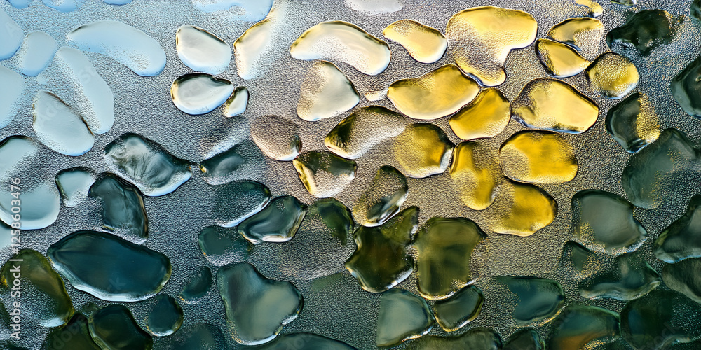 Poster abstract glass texture: close-up abstract photograph of textured glass with a pattern of irregular s