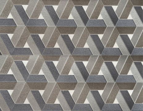 Grey random geometrical pattern in weaving art concept. 3D goyard geometrical shapes repetition. seamless background texture.